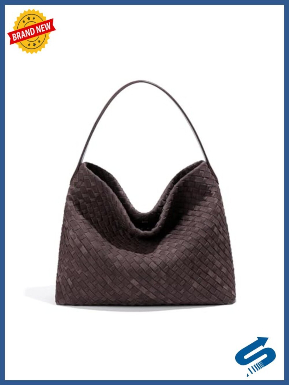 Braided Faux Suede Slouchy Tote Bag Crossbody Shoulder Purse